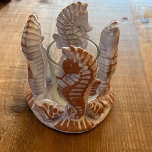 Yankee Candle Seahorse Ceramic Candle Holder - White and Brown